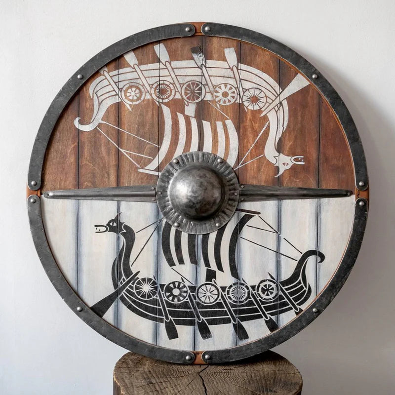 Drakkar Viking Wooden Shield