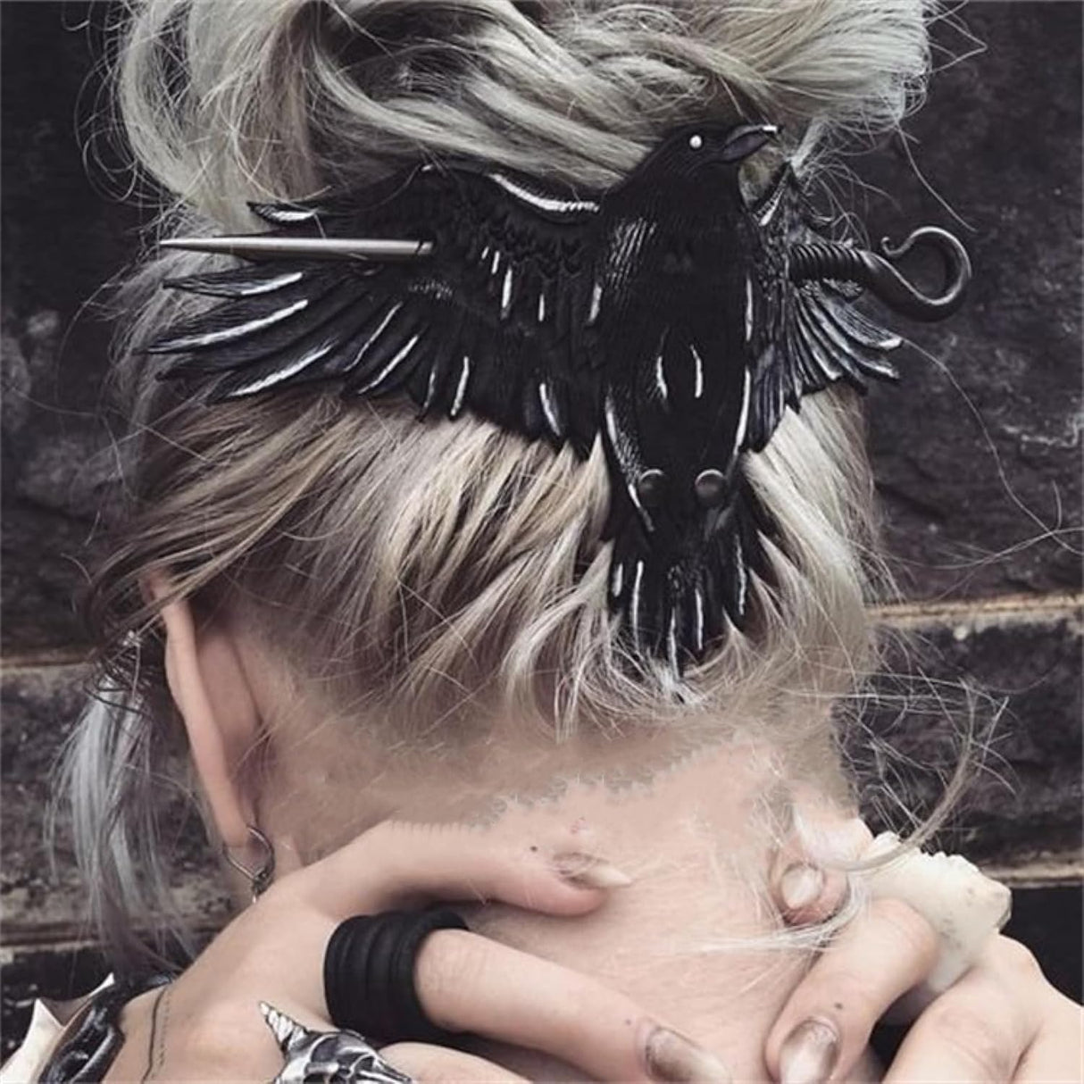 Midnight Raven Hair Pin-Tales of Valhalla
