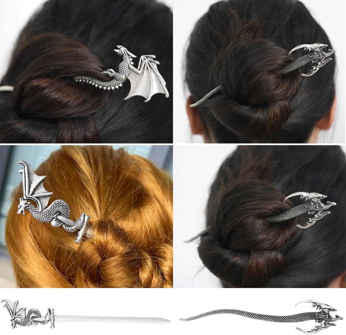 Set 5 of Mythical Dragon Hair Sticks-Tales of Valhalla