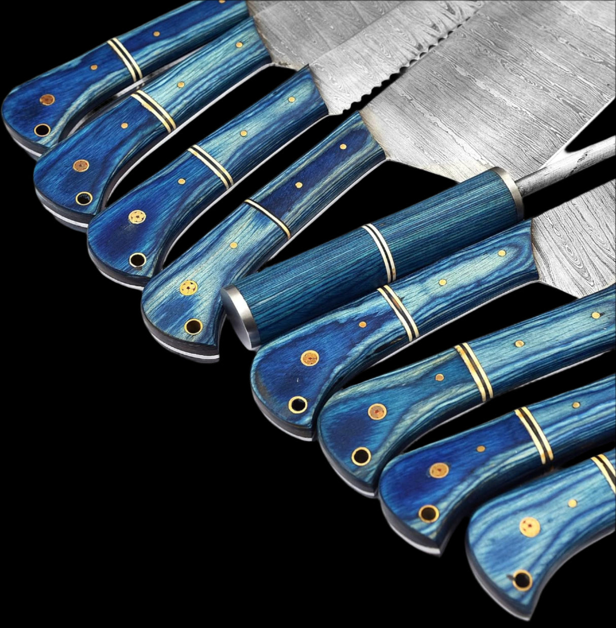 Aegir Damascus Kitchen Knives-Tales of Valhalla