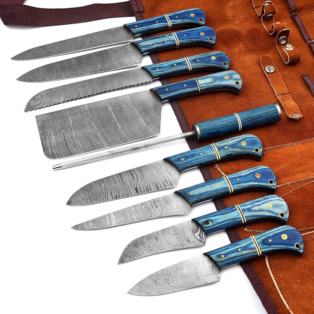 Aegir Damascus Kitchen Knives-Tales of Valhalla