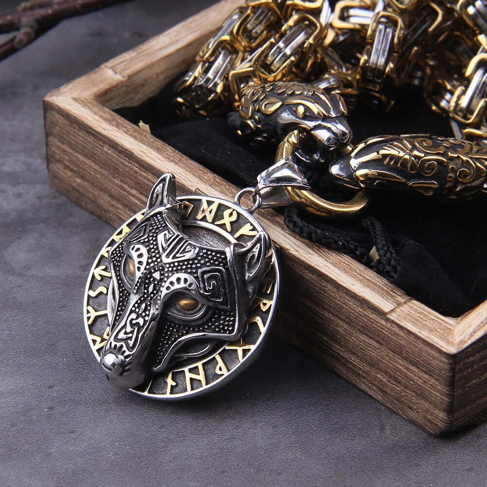 Fenrir Norse Wolf Viking Necklace