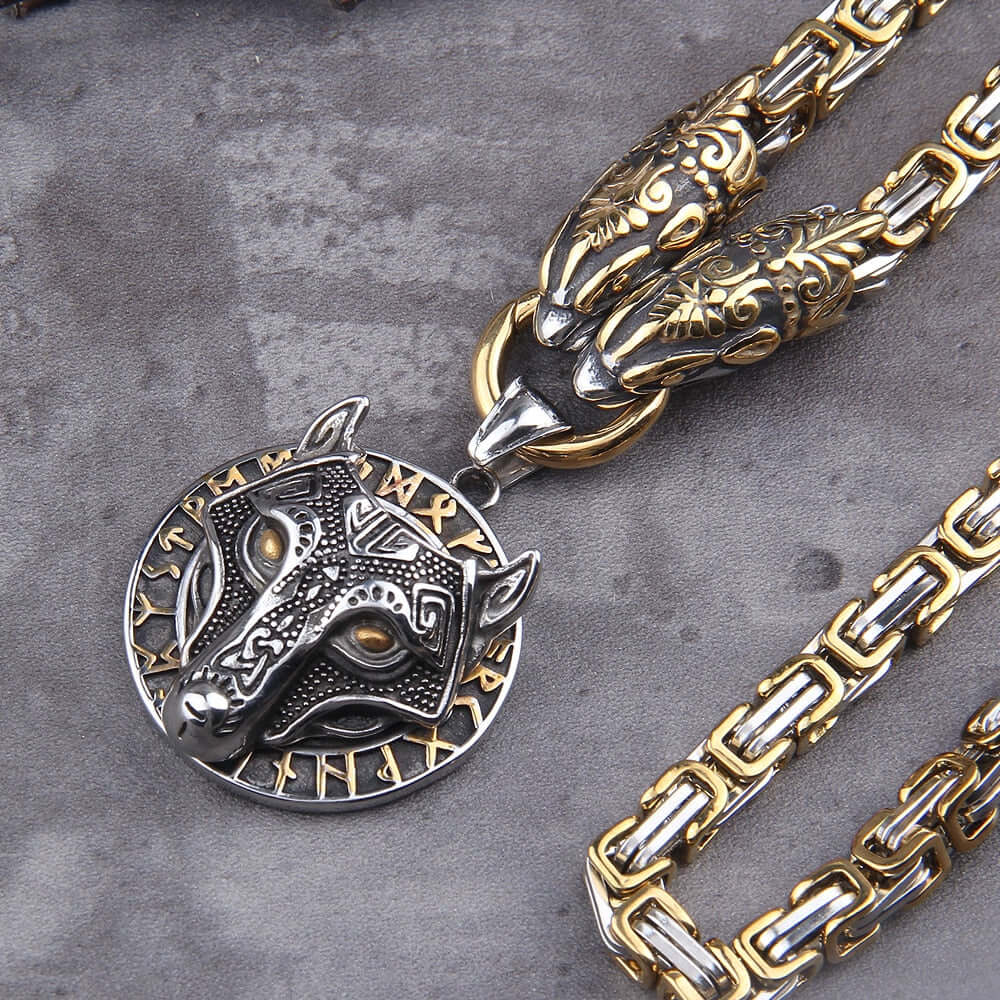 Fenrir Norse Wolf Viking Necklace