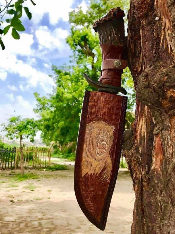 Carved Berserke Hunting Knife