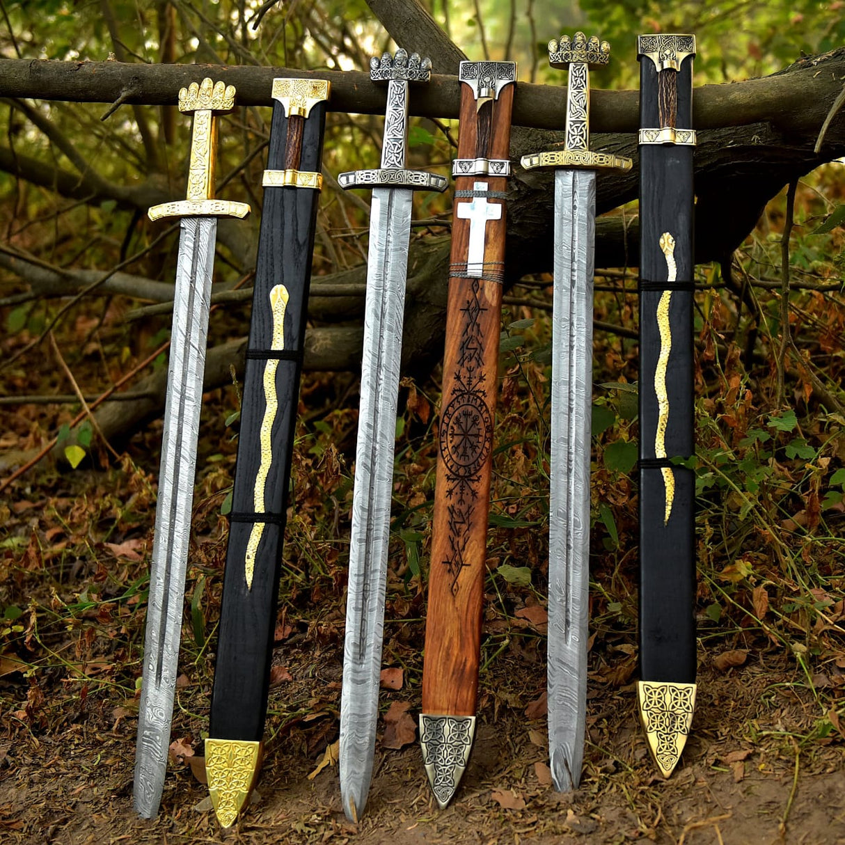 The Valhalla Wooden Damascus Sword-Tales of Valhalla