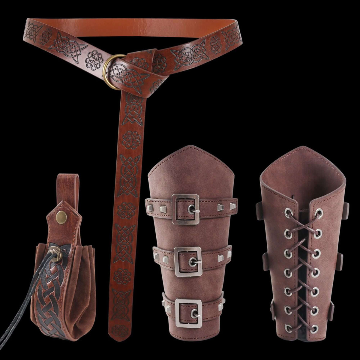 Norse Warrior Bracer and Belt Ensemble - Embrace Viking 