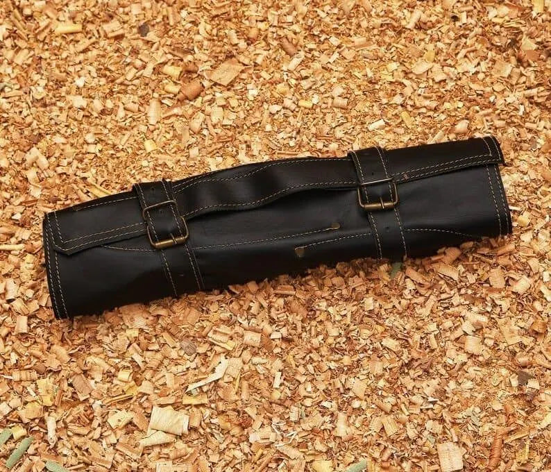 Wooden Black 5pcs Chef Knives Set