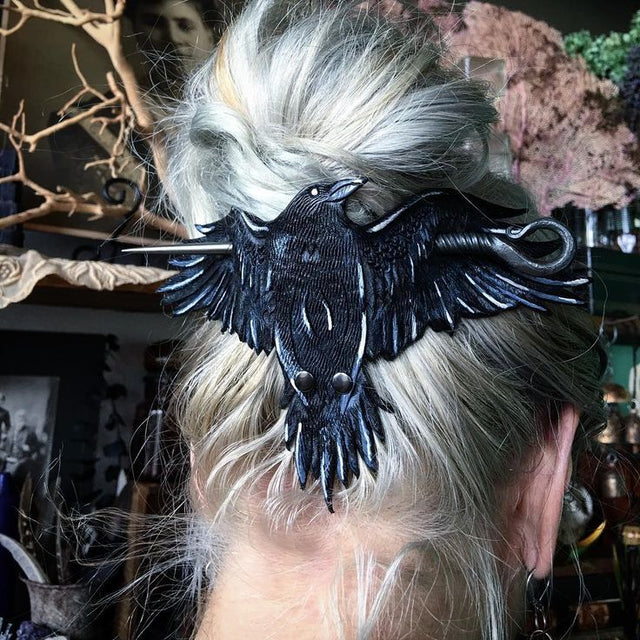 Midnight Raven Hair Pin-Tales of Valhalla