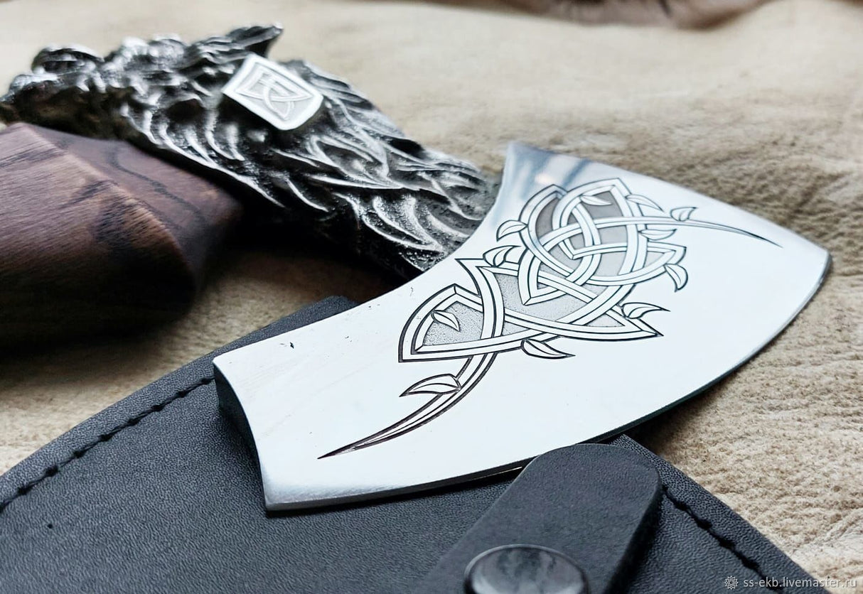 Norse Fenrir Carved Axe-Tales of Valhalla