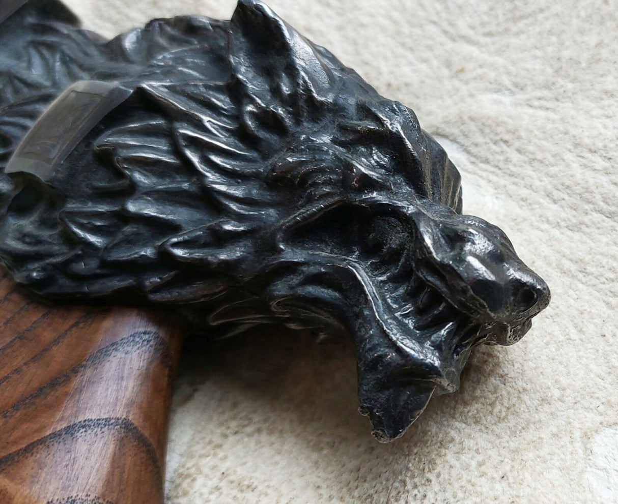 Norse Fenrir Carved Axe-Tales of Valhalla