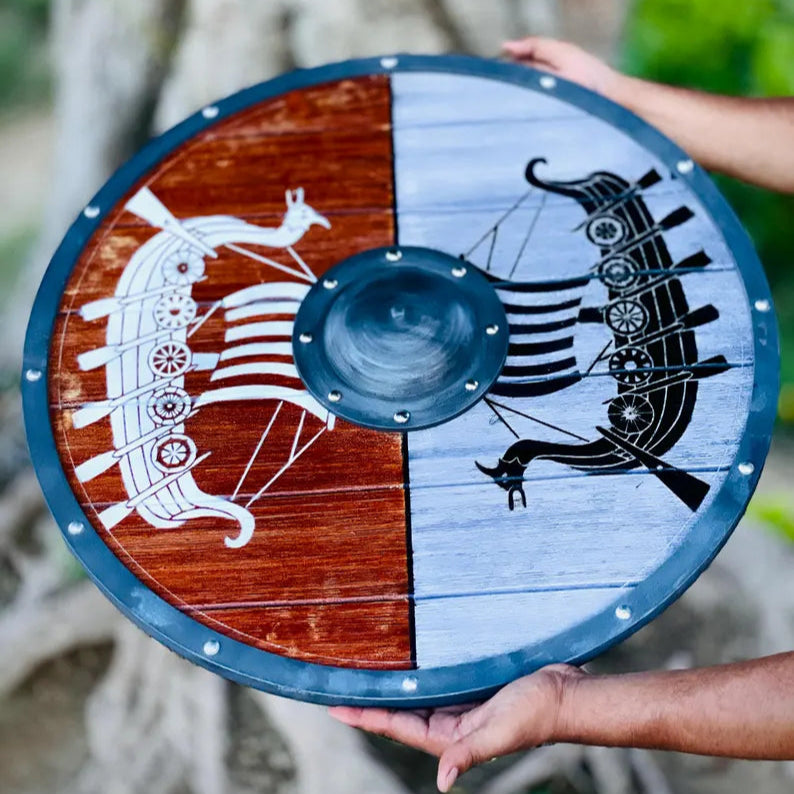 Drakkar Viking Wooden Shield