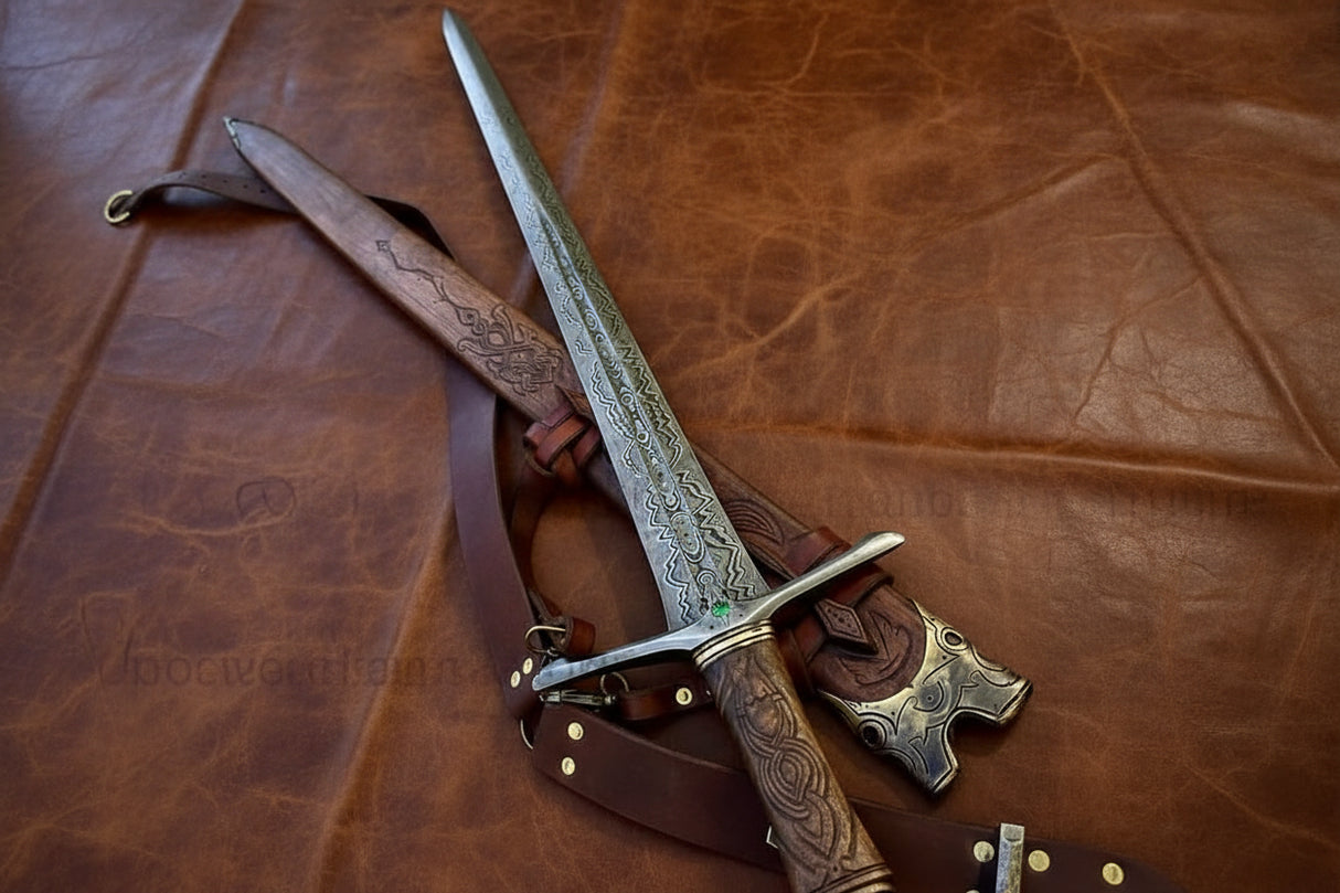 Emerald Accents Long Sword