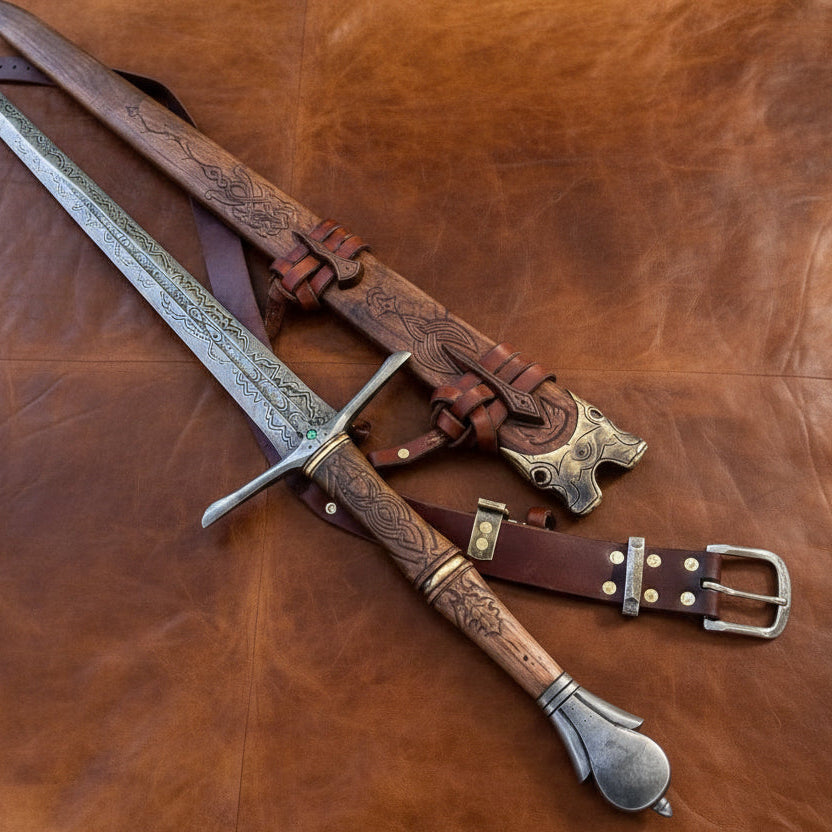 Emerald Accents Long Sword