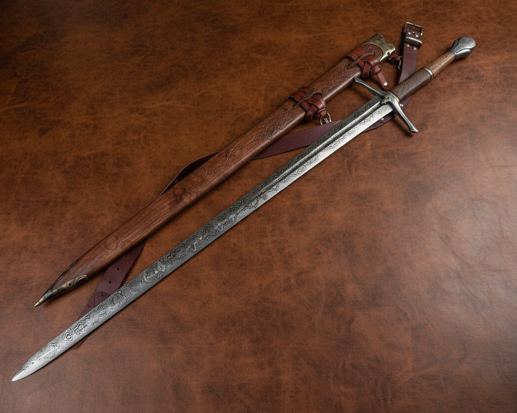 Emerald Accents Long Sword