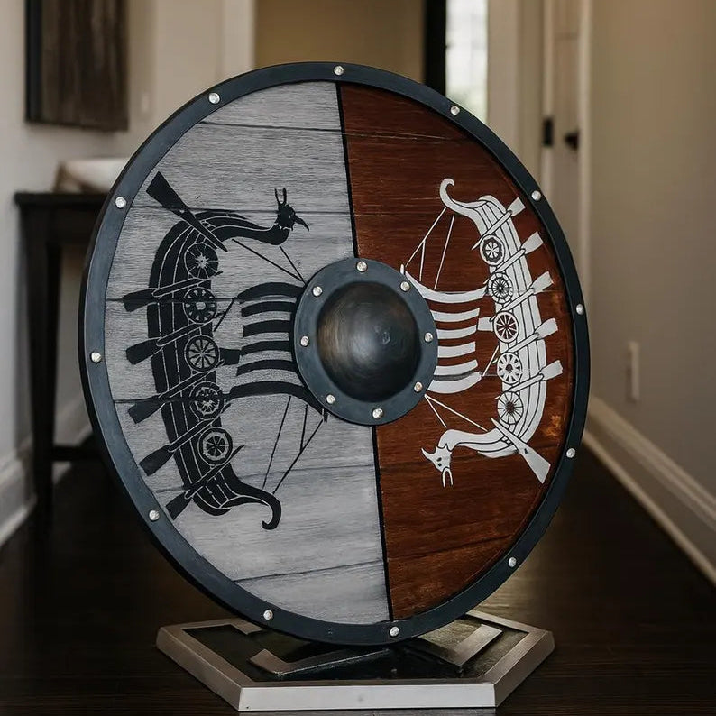 Drakkar Viking Wooden Shield
