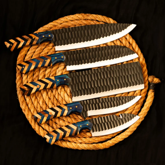 Oak Wood 5-Piece Chef's Knife Set