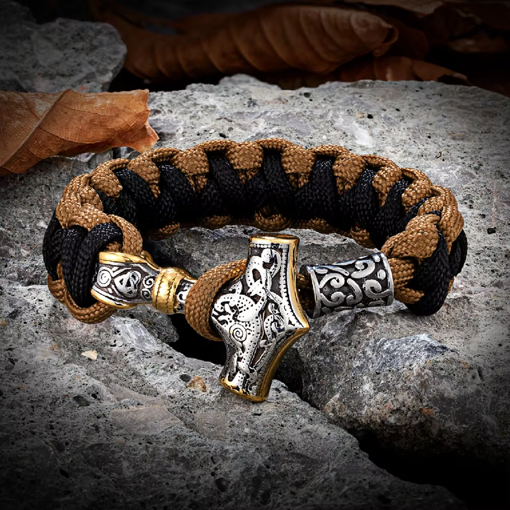 Mjölnir and Valknut Paracord Bracelet-Tales of Valhalla