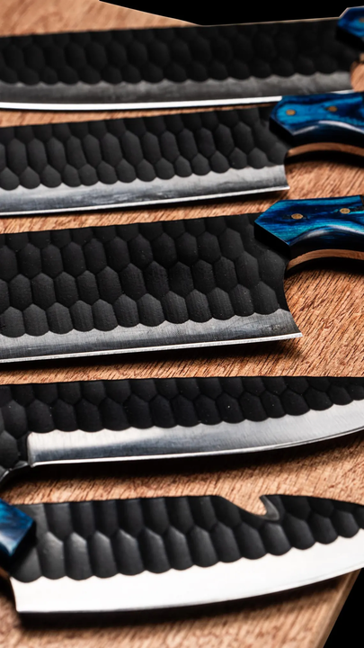 Oak Wood 5-Piece Chef's Knife Set