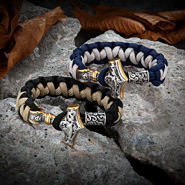 Mjölnir and Valknut Paracord Bracelet-Tales of Valhalla