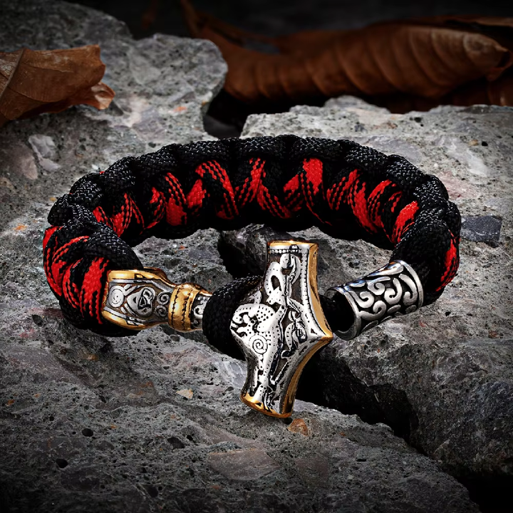 Mjölnir and Valknut Paracord Bracelet-Tales of Valhalla