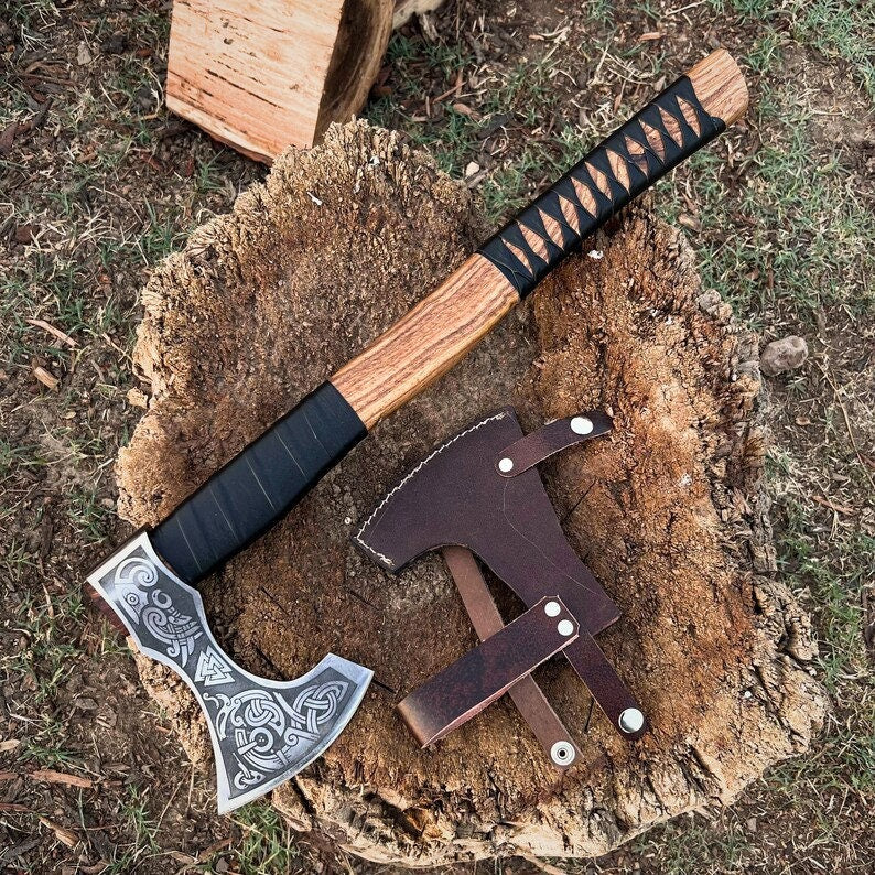 Valknut Forged Axe-Tales of Valhalla