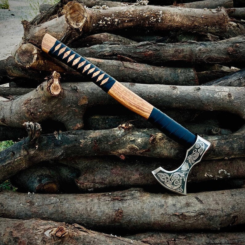 Valknut Forged Axe-Tales of Valhalla