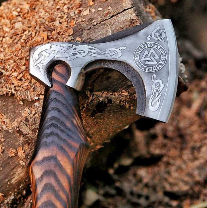 Engraved Valknut Heritage Axe-Tales of Valhalla