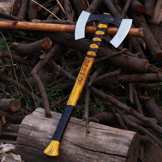 Double-Edge Engraved Axe-Tales of Valhalla