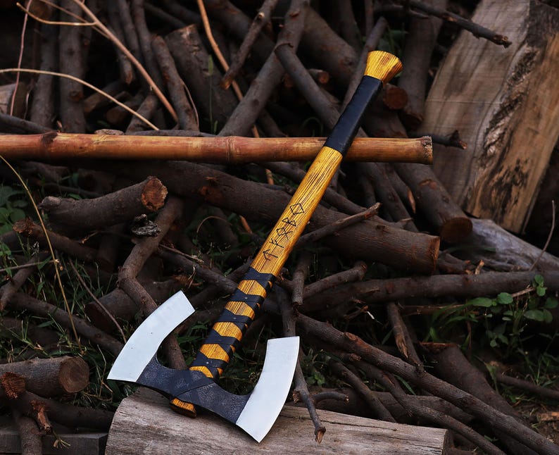 Double-Edge Engraved Axe-Tales of Valhalla