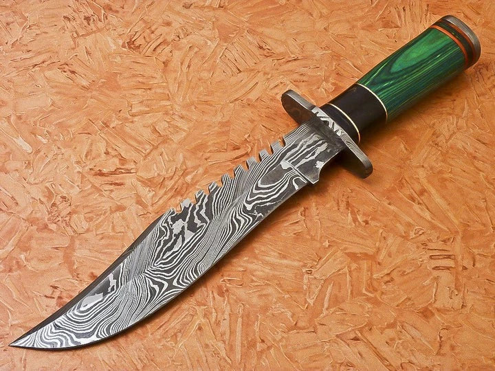 Yggdrasil Hunting Damascus Bowie Knife