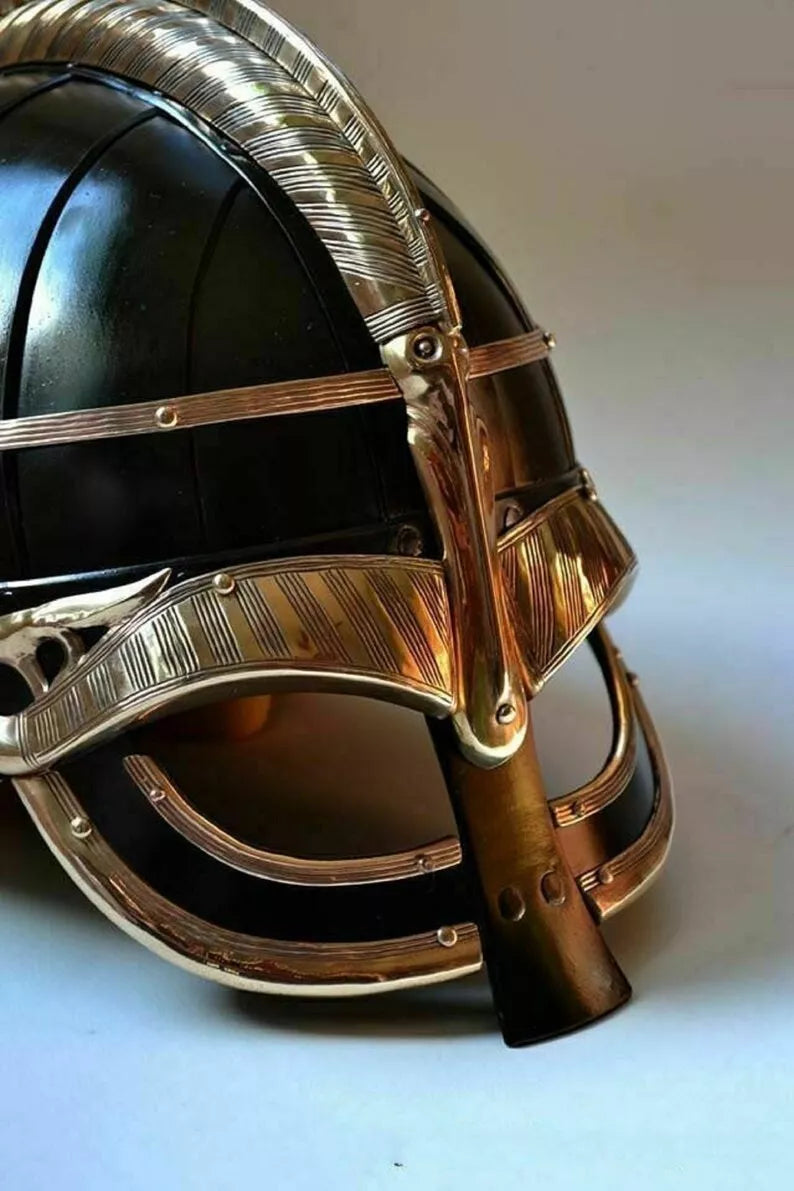 Vendel 16 Gage Steel Brass Helmet-Tales of Valhalla