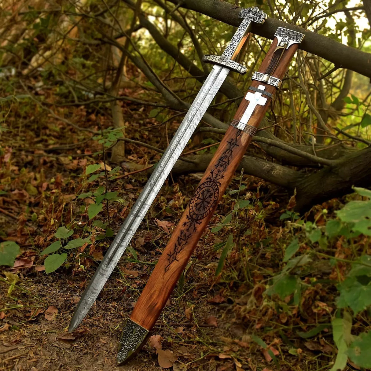 The Valhalla Wooden Damascus Sword-Tales of Valhalla