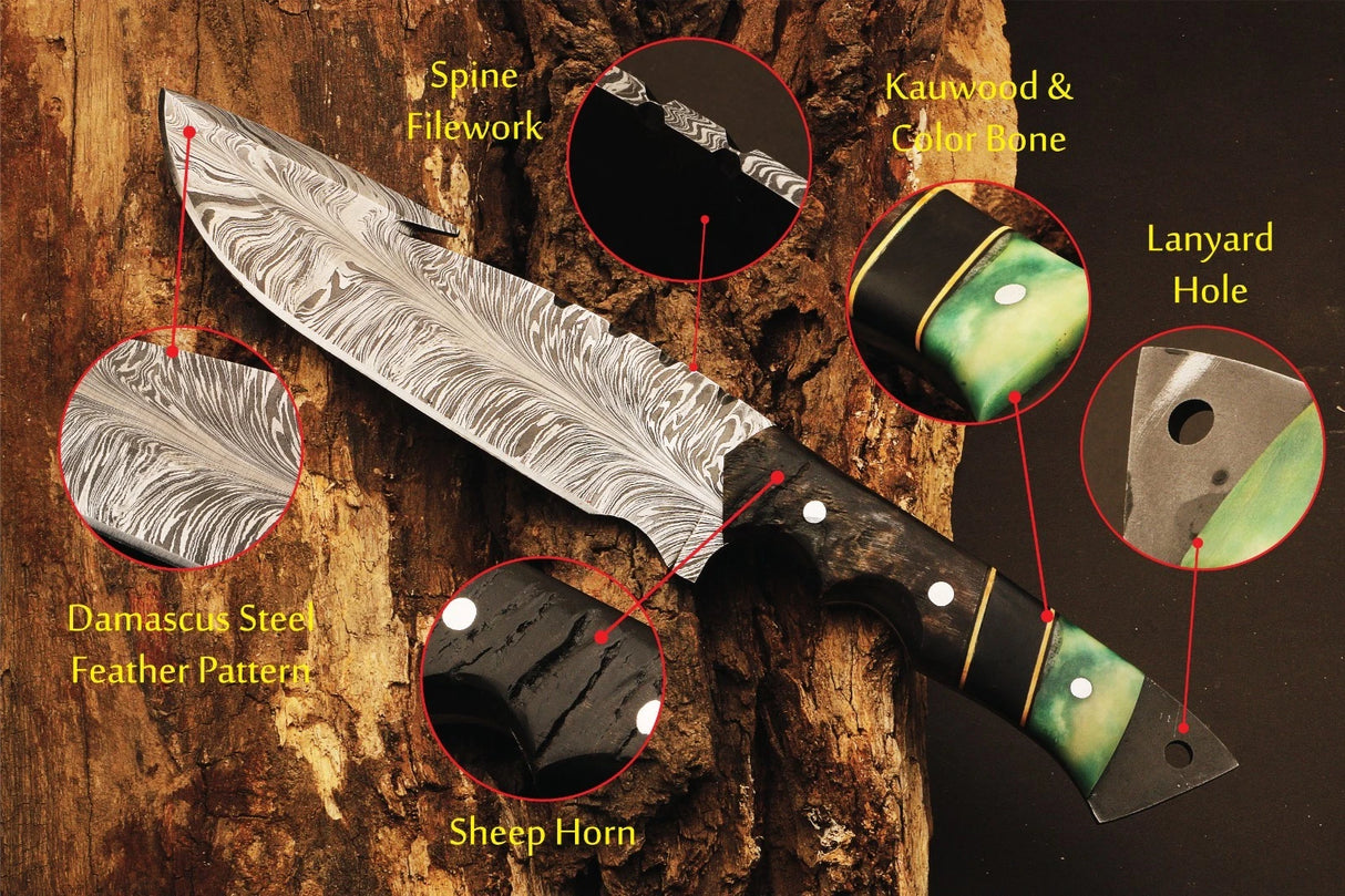 Arne Damascus Hunting Knife