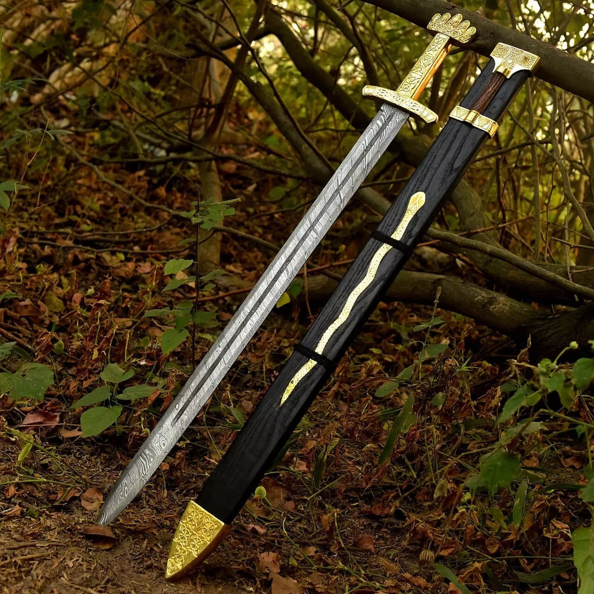 The Valhalla Wooden Damascus Sword-Tales of Valhalla