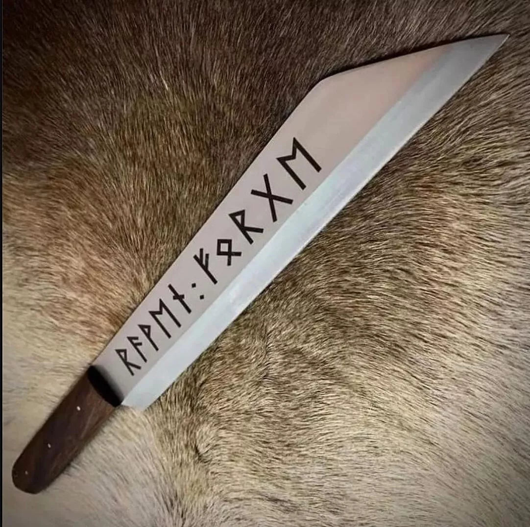 Norse Engraved Long Seax Knife-Tales of Valhalla