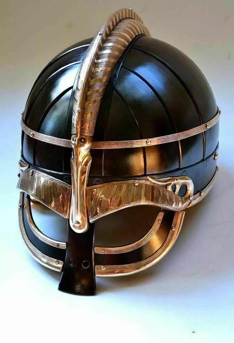 Vendel 16 Gage Steel Brass Helmet-Tales of Valhalla