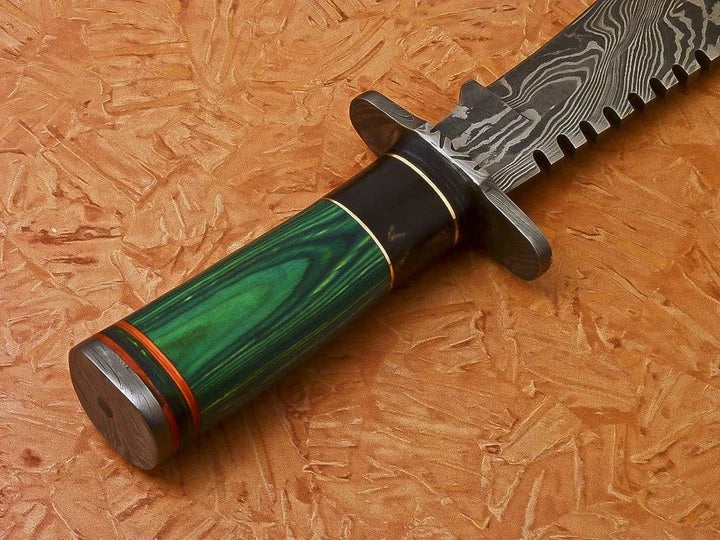 Yggdrasil Hunting Damascus Bowie Knife