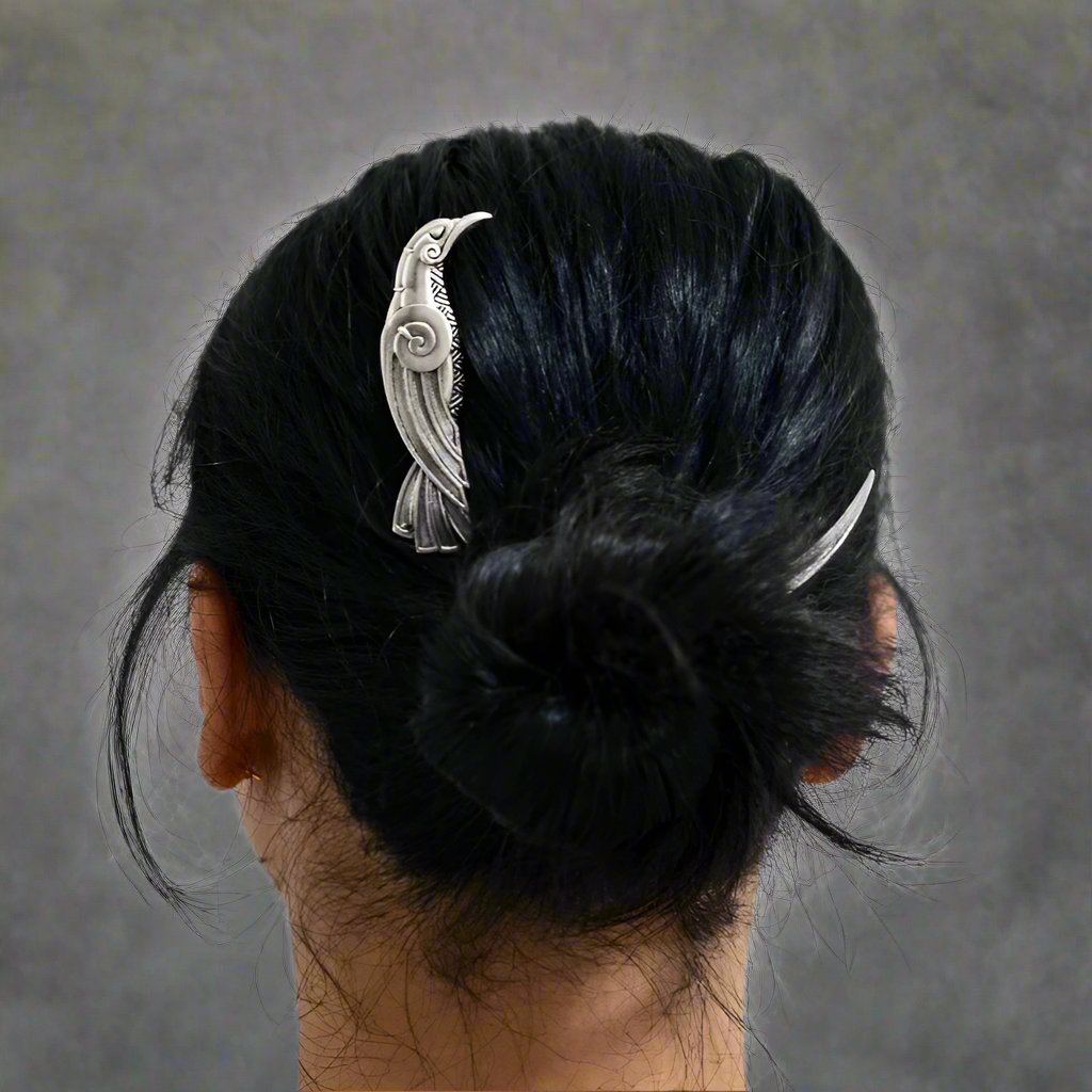 Raven Crescent Moon Hair Stick-Tales of Valhalla