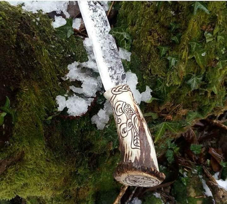 Rustic Antlers Seax Knife