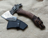 Norse Fenrir Carved Axe