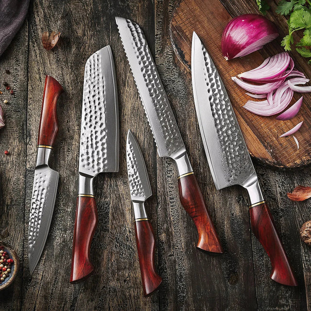 Amaranthus Damascus 5pcs Chef Knife Set