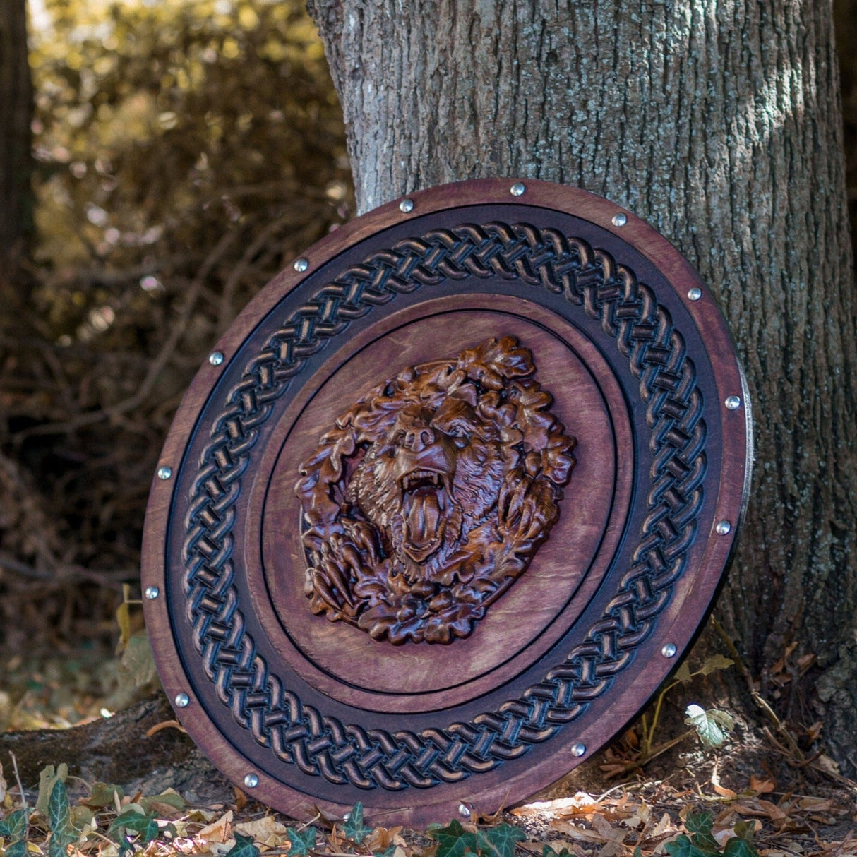 Berserker Totem Oaken Carved Shield