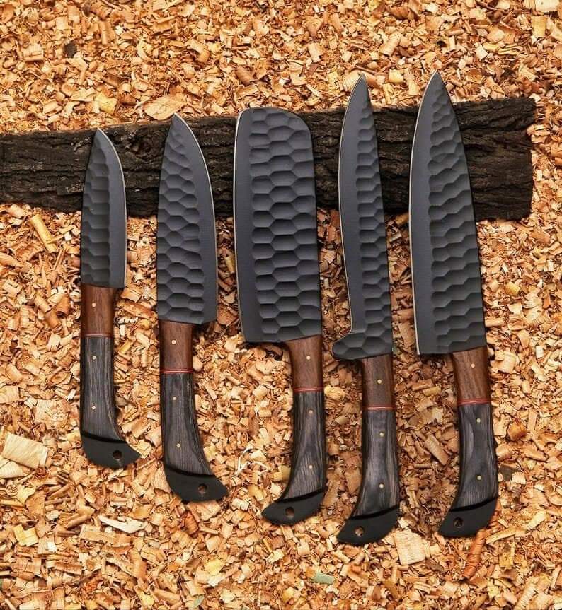 Black Damascus 5pcs Chef Knives Set