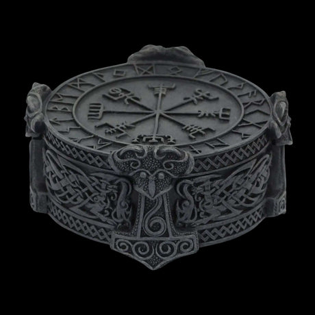 Black Vegvisir and Runes Jewelry Box-Tales of Valhalla