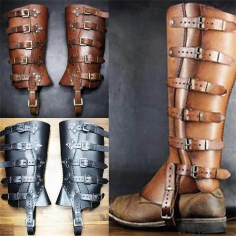 Buckled Leather Gaiter Boots Cover-Tales of Valhalla