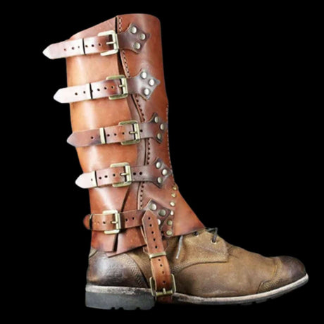 Buckled Leather Gaiter Boots Cover-Tales of Valhalla