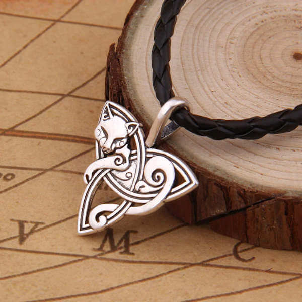 Celtic Cat Triquetra Necklace