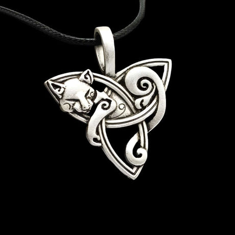 Celtic Cat Triquetra Necklace-Tales of Valhalla