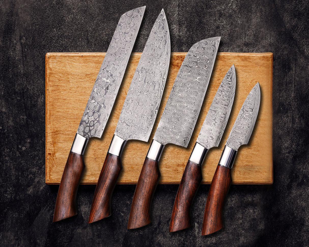 Damascus 5pcs Chef Knife Set