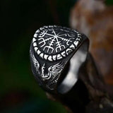 Double Raven Compass Ring